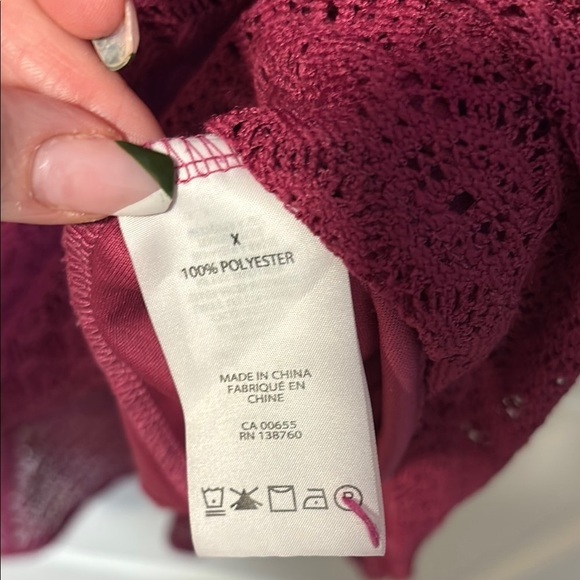 Raspberry High-Low Flutter Sleeve Dress - Picture 2 of 4